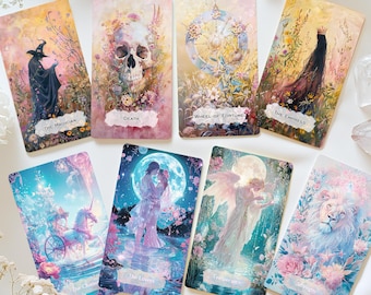 Tarot Deck, Tarot Card Deck, Tarot Deck with Guidebook, Oracle Deck, Mystical Realm and Enchanted Springscape Tarot Bundle, Beginner Tarot