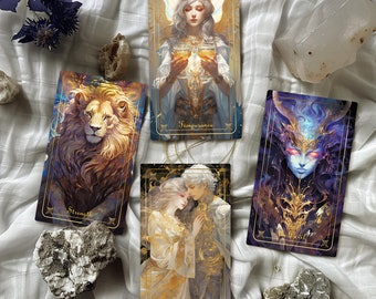 Tarot Deck, Tarot Card Deck, Tarot Deck with Guidebook, Animes Tarot Cards, 78 Tarot Cards, Indie Unique Oracle Deck, Divination Tools