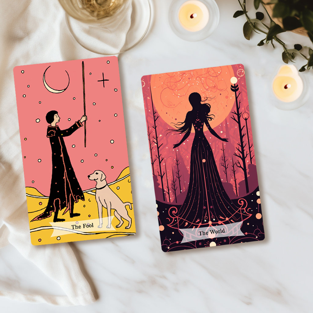 Cartoon Tarot Cards, Full Tarot Deck, 78 Tarot Cards, Illustration