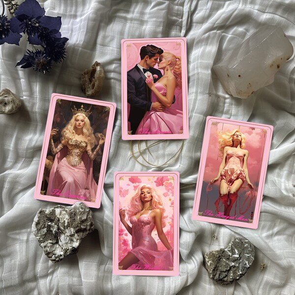 Barbiegirl Dreamland Tarot Deck with Guidebook, Unique Tarot Cards, 78 Tarot Cards, Oracle Deck, Indie Beginner Divination Tools