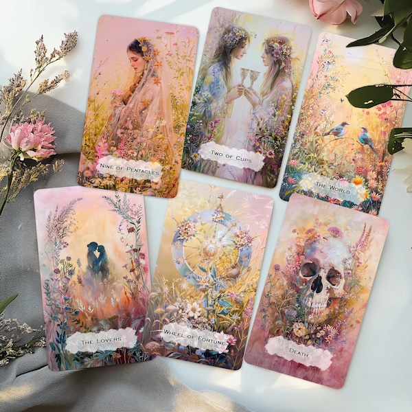 Tarot Deck with Guidebook, Tarot Deck, Tarot Card Deck, 78 Tarot Cards, Oracle Deck, Enchanted Springscape Tarot Deck, Divination Tool
