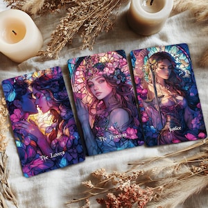 Baraja de Tarot Glass Bloom, baraja de cartas del tarot con guía, cartas únicas del tarot, 78 cartas, baraja de oráculo, adivinación del futuro, regalo de bruja para principiantes
