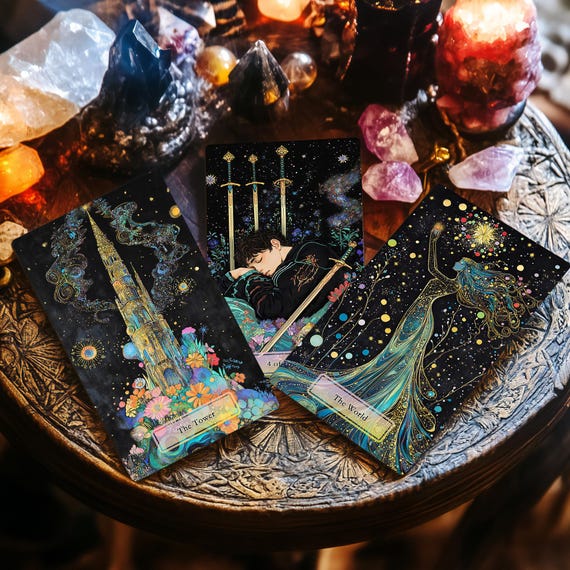 Starlit Garden Tarot Card Deck, Tarot Deck 78 Cards With Guidebook