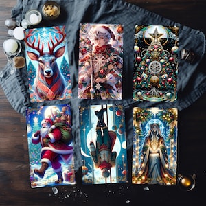 Kersttarotspel, uniek orakelspel, 78 tarotkaarten voor beginners, complete tarotkaarten met tas, mooi Arcana-tarotcadeau