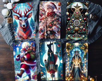 Christmas Tarot Deck,Unique Oracle Deck,Beginner 78 Tarot Cards,Complete Tarot Cards with Bag,Pretty Arcana Tarot Gift