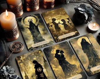Shadow Tarot Deck with Guidebook, Tarot Card Deck, Unique Tarot Cards, 78 Tarot Cards, Oracle Deck, Beginner Tarot Deck, Gothic Tarot Deck