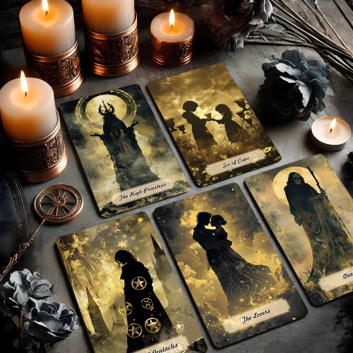 Baraja de Tarot de las Sombras con Guía, Baraja de Tarot, Cartas de Tarot Únicas, 78 Cartas de Tarot, Baraja de Oráculo, Baraja de Tarot para Principiantes, Baraja de Tarot Gótico
