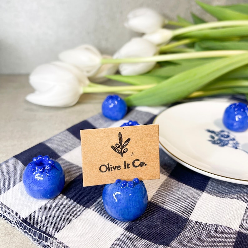 Set of 3 Blueberry Place Card Holders