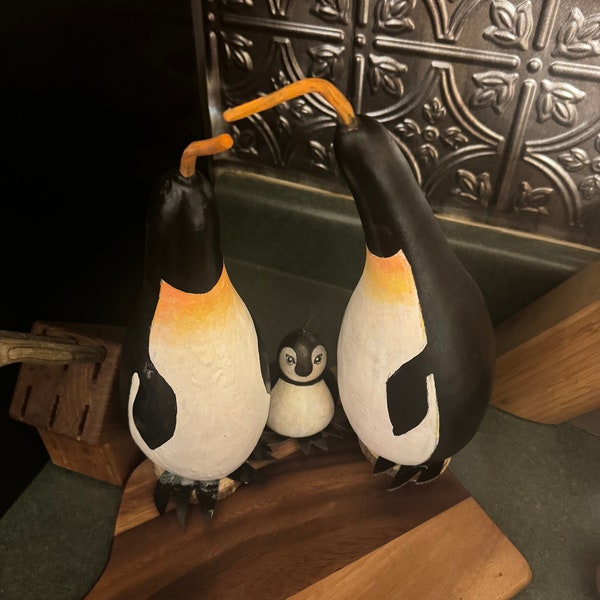 Penguin Home Decor made from Penguin Gourds