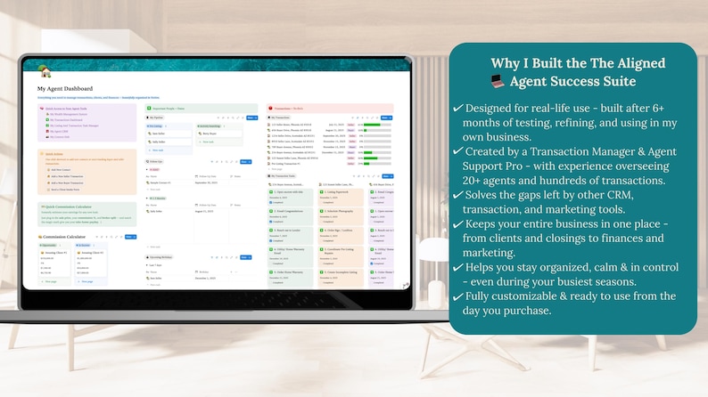Makler Notion crm | Vorlagen für das Transaktionsmanagement: Makramee Succulente Bild 4