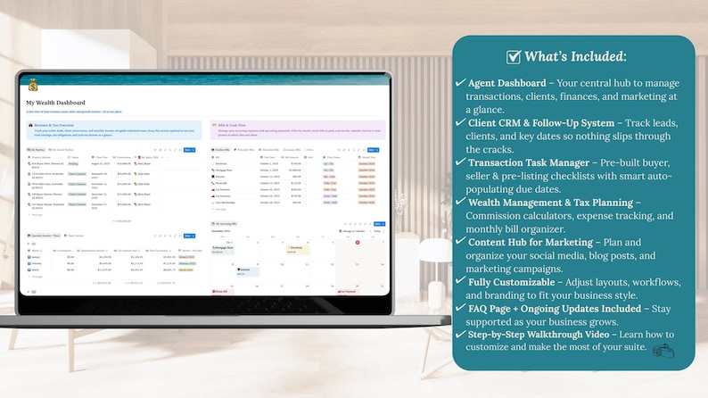 Makler Notion crm | Vorlagen für das Transaktionsmanagement: Makramee Succulente Bild 3