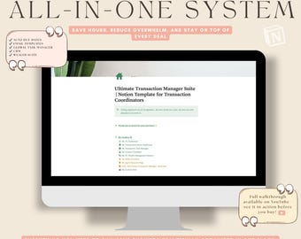 Ultimate Real Estate Transaction Manager Suite︱Notion Template for Transaction Coordinators