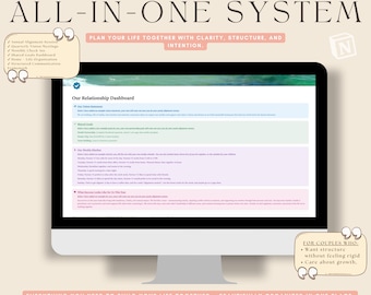 Aligned Relationship Notion Template | Couples Planning, Shared Goals, Annual & Monthly Check-Ins