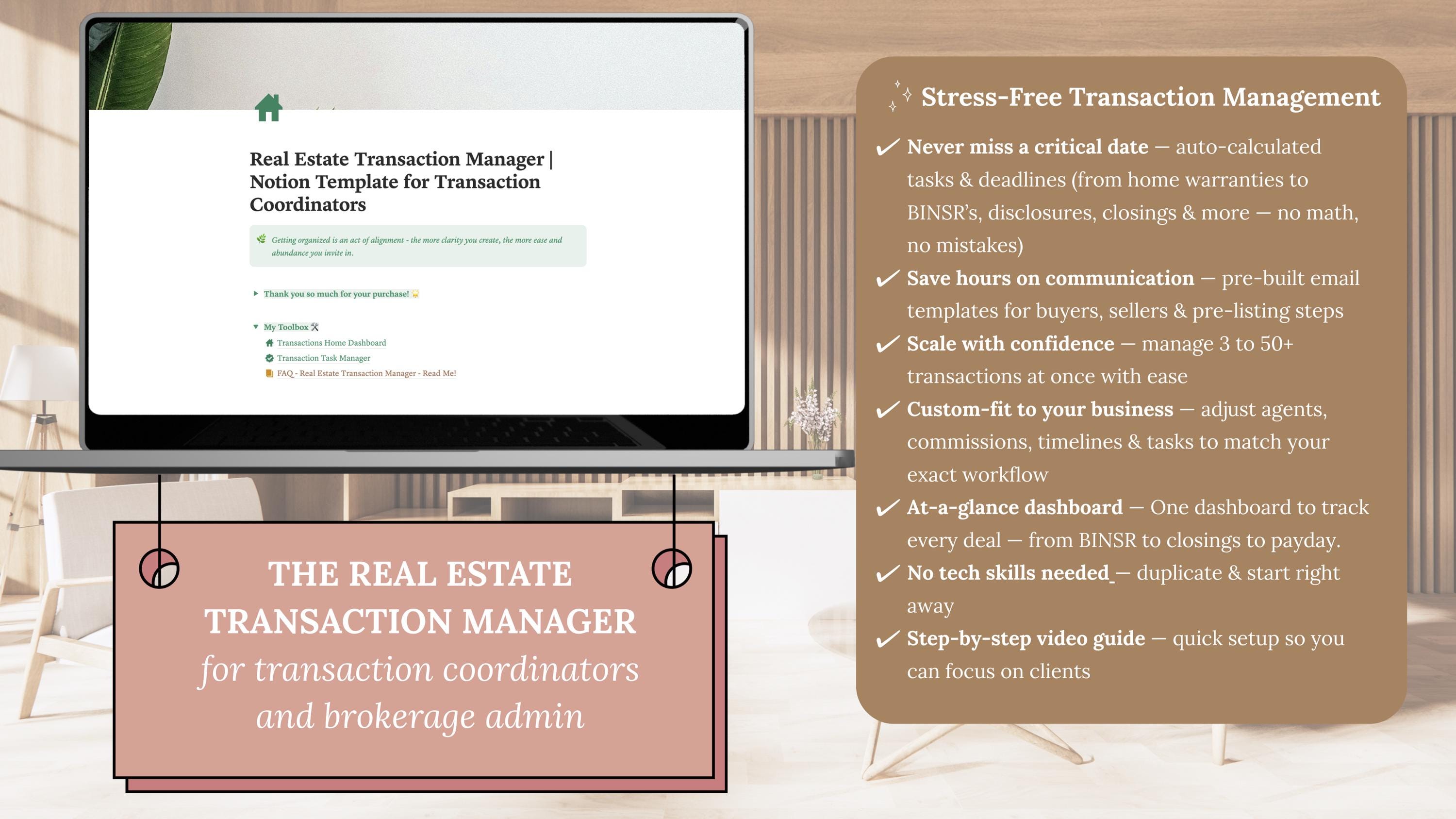 Real Estate Transaction Manager for Tc’s: Notion Template for TC ...