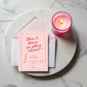 Wedding Invitation Template Invite pink champagne celebration spring summer party digital printable invitation