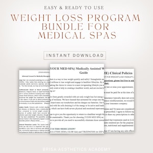 Medical Weight Loss Program Bundle Consents Provider Guides Client Information Client Intake