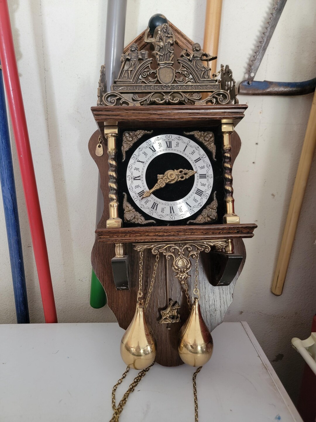 Vintage 1970's Chiming Dutch Wall Clock NU ELCK SYN - Etsy
