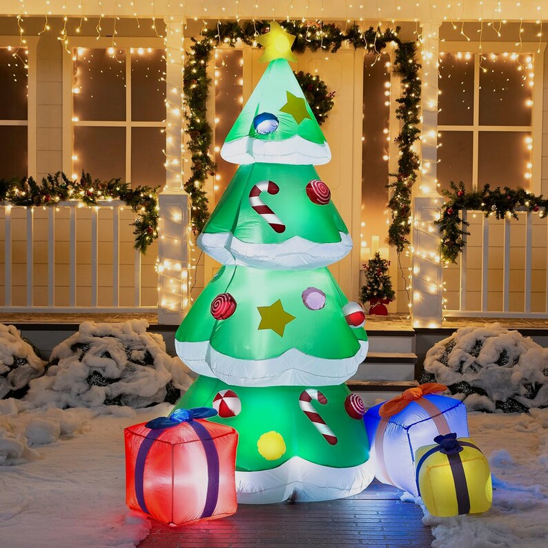 7 FT Christmas Tree Inflatables Outdoor Decoration Giant Etsy
