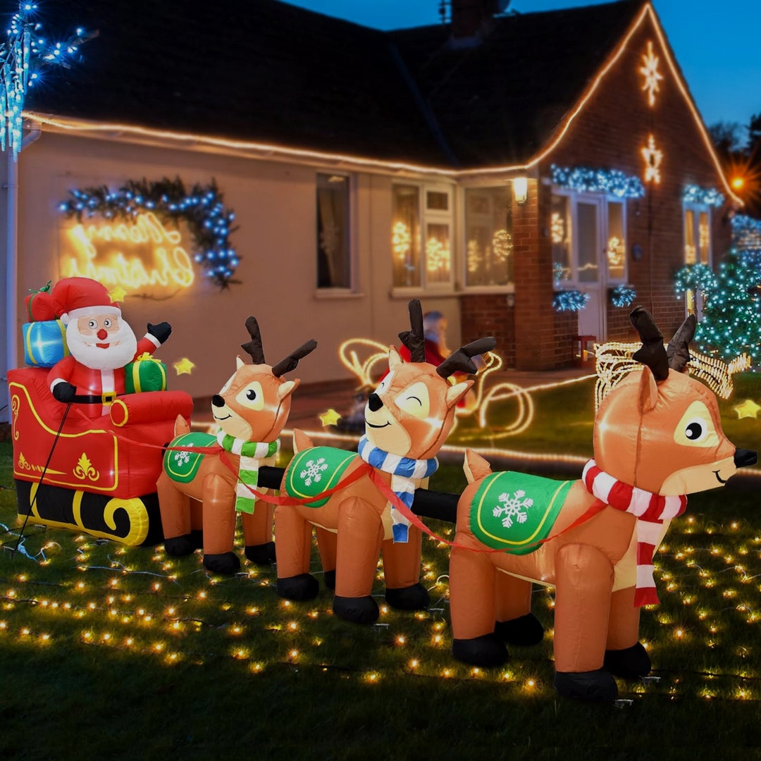 12 Ft Christmas Inflatables Outdoor Decorations Giant Blow up Etsy