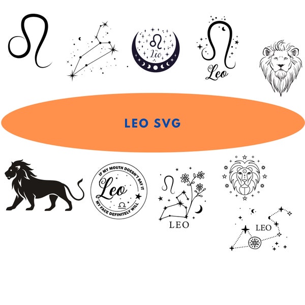 Leo Svg, Lion Svg, Leo Necklace, Lion King Svg, Cancer Svg, Virgo Svg, Gemini Svg, Zodiac Sign Svg, Mystical Svg, Zodiac Svg, Witchy Svg
