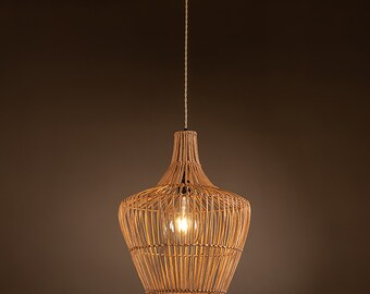 Airy Handmade Rattan Pendant Light Coastal Lighting for a Coastal Chic Decor Style