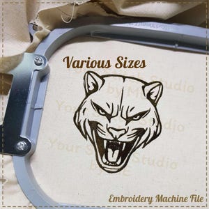 Cougar Embroidery Design- Mascot School, Embroidery digital file for Embroidery Machine- 6 Sizes (height range 2.00 to 7.00in)