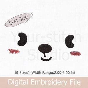 Cute Doll face - Face Embroidery -digital file for Embroidery Machine, 9 Sizes (Width size 2.00 - 6.00 in) -Fit 4x4" hoop and more