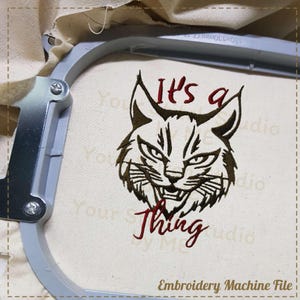 Bobcat Embroidery Design- Mascot School, Embroidery digital file for Embroidery Machine- 6 Sizes (Height range 3.00 to 8.00in)