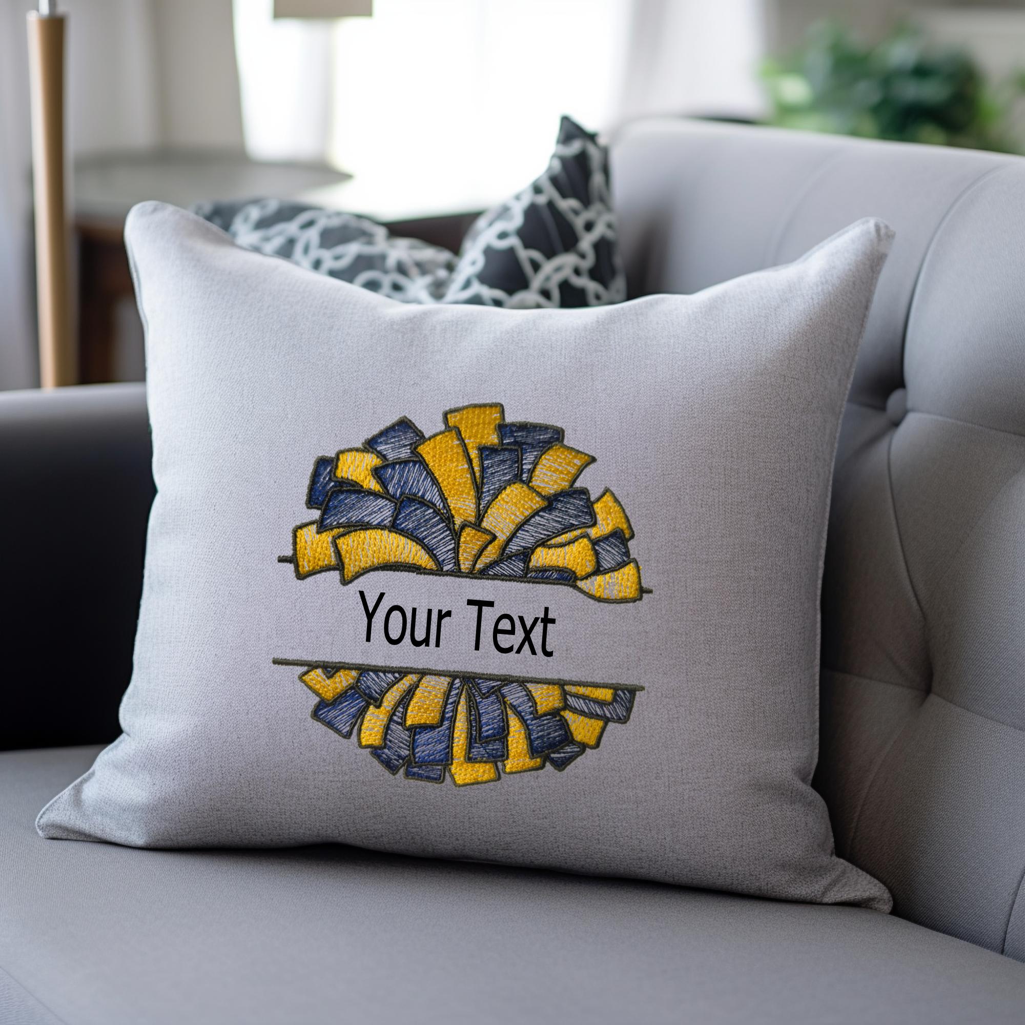 Pom Monogram Pom Pom Embroidery Design- Cheerleading Pom Pom, Embroidery Digital ...