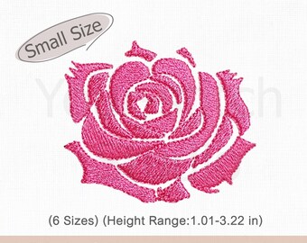 Rose Embroidery- Mini Flower -digital file No.2 for Embroidery Machine, 6 Sizes (Height from 1.01 to 3.22in),Fit 4x4" (100x100mm) hoop_15