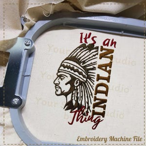 Indians Embroidery Design- Mascot School, Embroidery digital file for Embroidery Machine- 6 Sizes (Height range 3.00 to 8.00in)