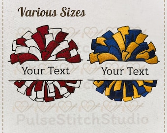 Pom Pom Embroidery Design- Cheerleading Pom Pom, Embroidery digital file for Embroidery Machine- 5 Sizes (Height range 3.00 to 7.00in)