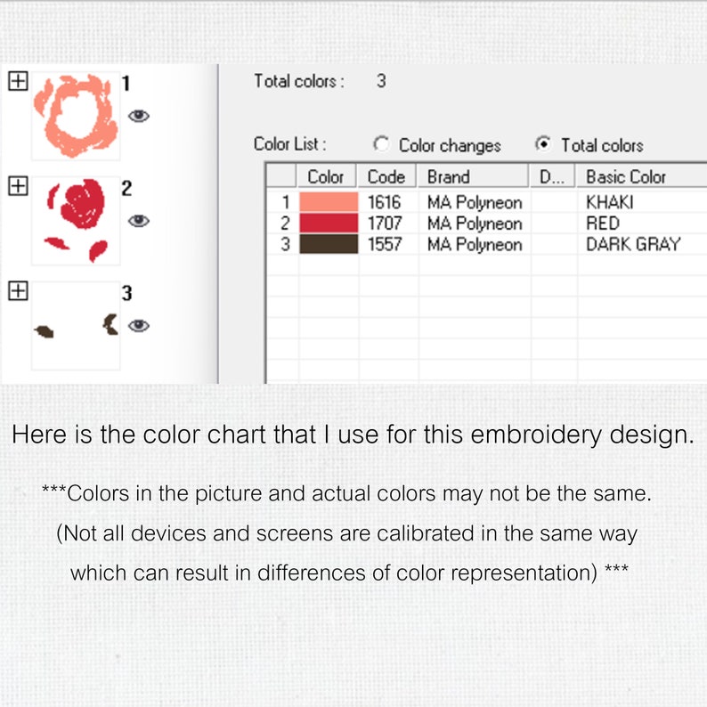 Rose Embroidery Mini Flower digital File No.1 for Embroidery Machine, 4