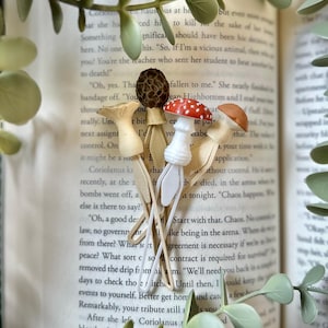 Mini Mushroom Bookmarks: Forest Home Decor, Gift for Reader