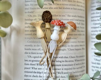 Mini Mushroom Bookmarks | Book Accessories | Bookmarks Set | Gift for Reader | Forest Home and Office Decor