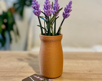 Lavender Flower Pens Set: 3D Printed Desk Decor with Pot and Bookmarks