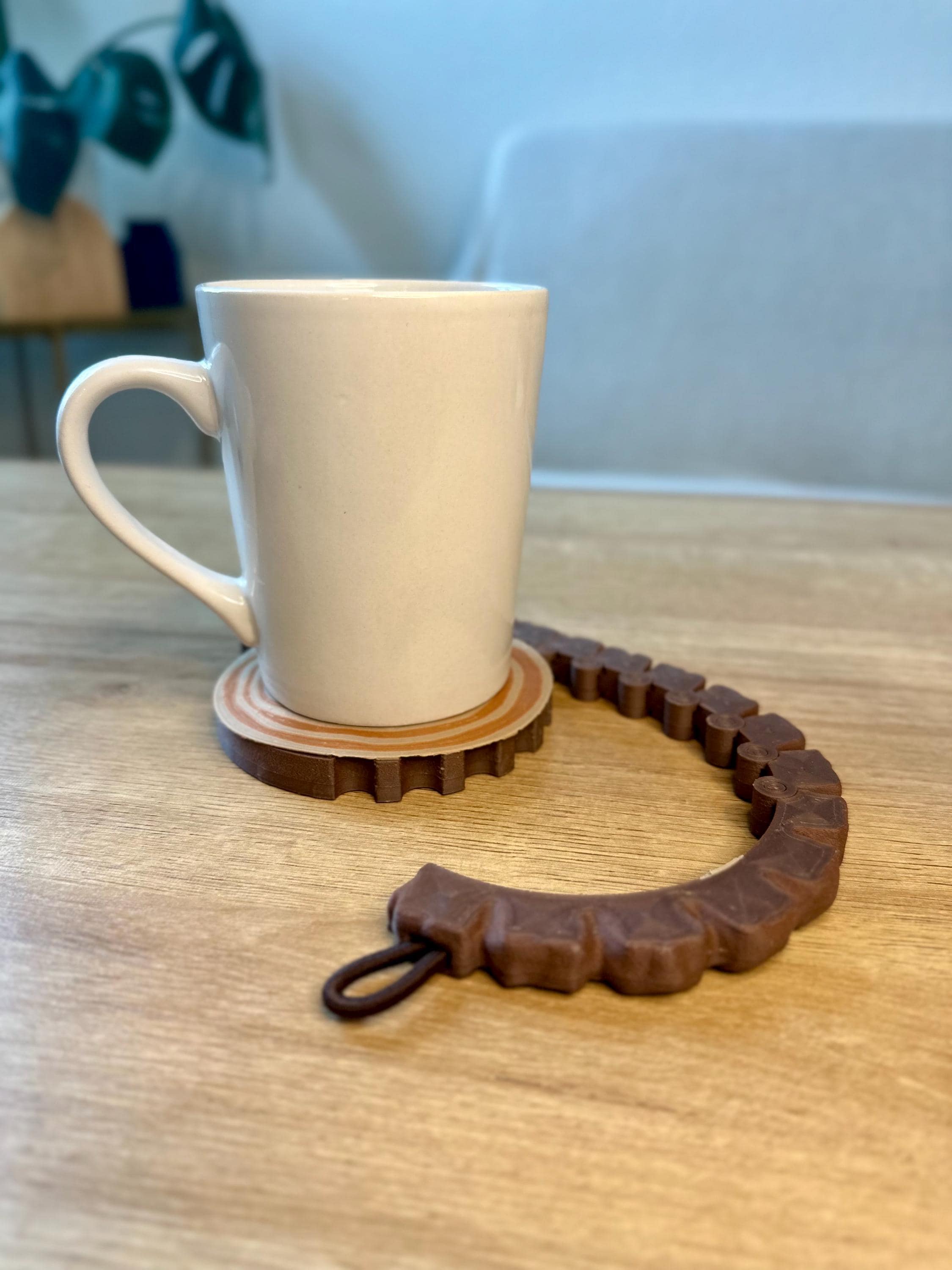 Spill Proof Mug Carrier: Forgecore Coaster With Cork Base - Etsy