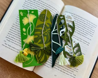 Leaf Bookmarks | Strong Bookmarks | Alocasia | Monstera | Ginkgo | Book Accessories | Bookmarks Set | Gift for Reader