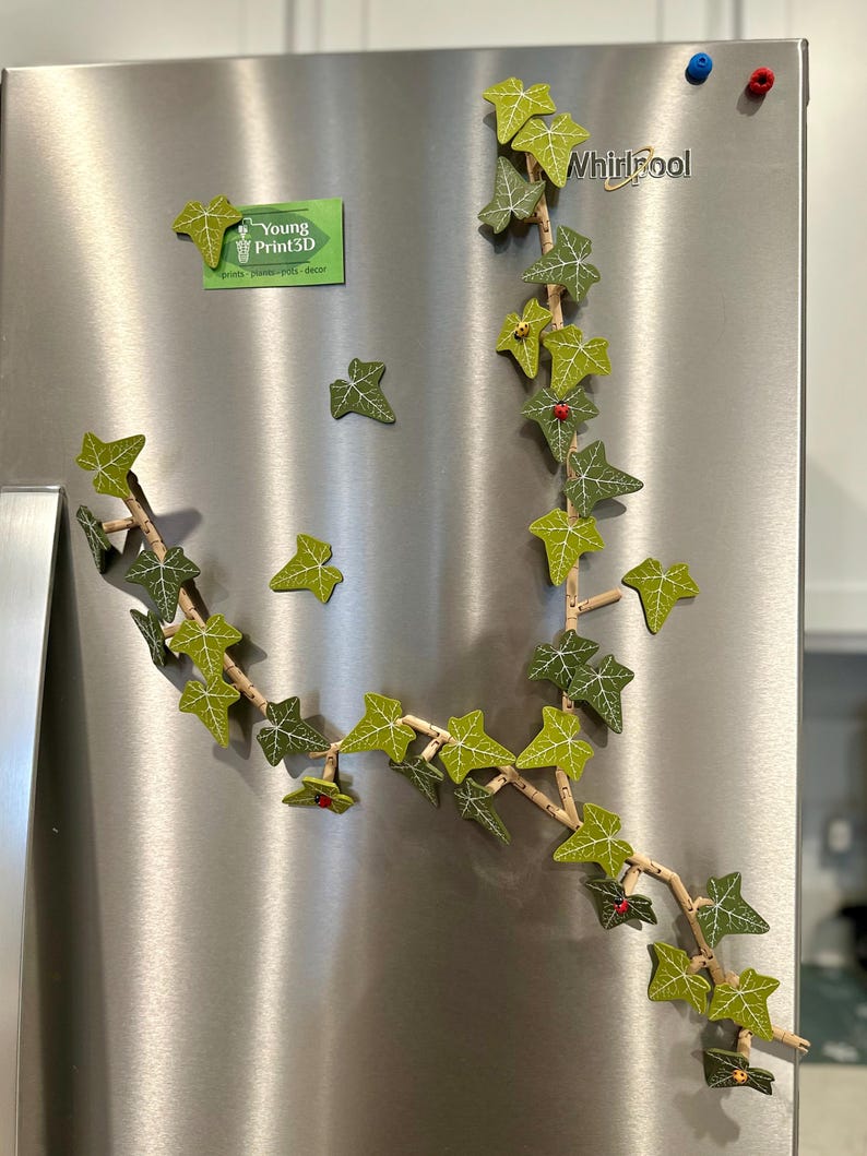 Imanes De Nevera Con Forma De Hiedra 3D - Decoración Magnética Realista, Tallos Flexibles, Ideal Para Cocina O Regalo
