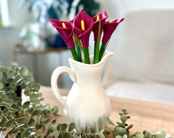Calla Lily Flower Pens Set: 3D Printed Desk Decor with Pitcher & Bookmarks