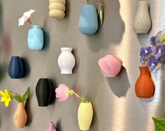 Mini Vase Fridge Magnets: Tiny Wild Flower Dandelion Pots | Mothers Day Gift
