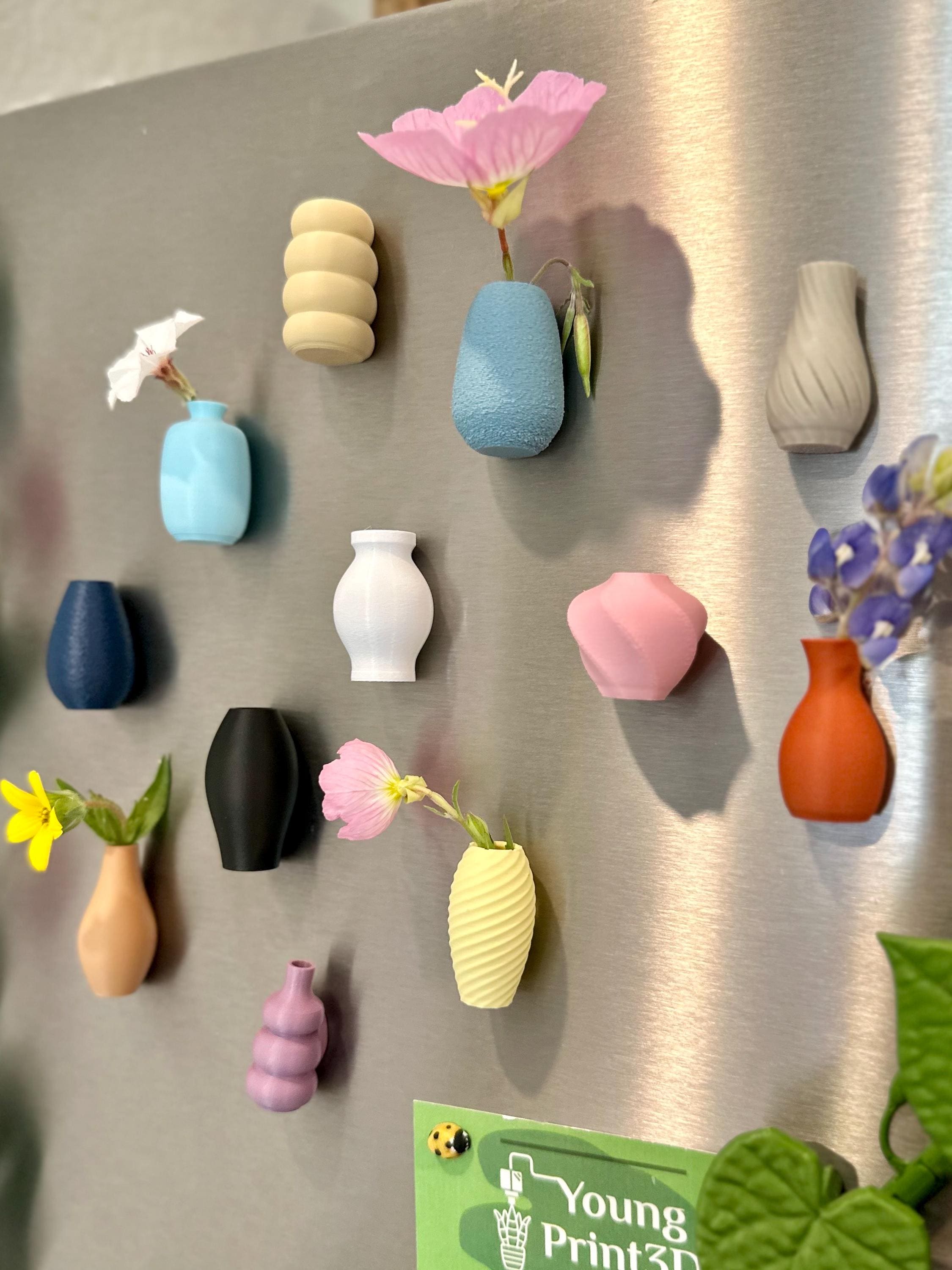 置物/Des Pots Miniature vase 'Golf' Mini Vase Fridge Magnets: Tiny Wild Flower Dandelion Pots