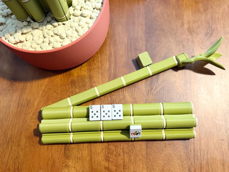 Lucky Bamboo Mahjong Set | ForgeCore Design Mahjong Set for American Mahjong, 3D Printed Game with Bamboo Racks & Storage image 9