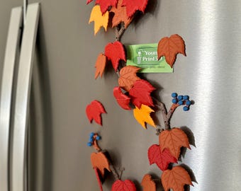 Boston Ivy Fridge Foliage Magnet Set: Articulating Vine - ForgeCore Design