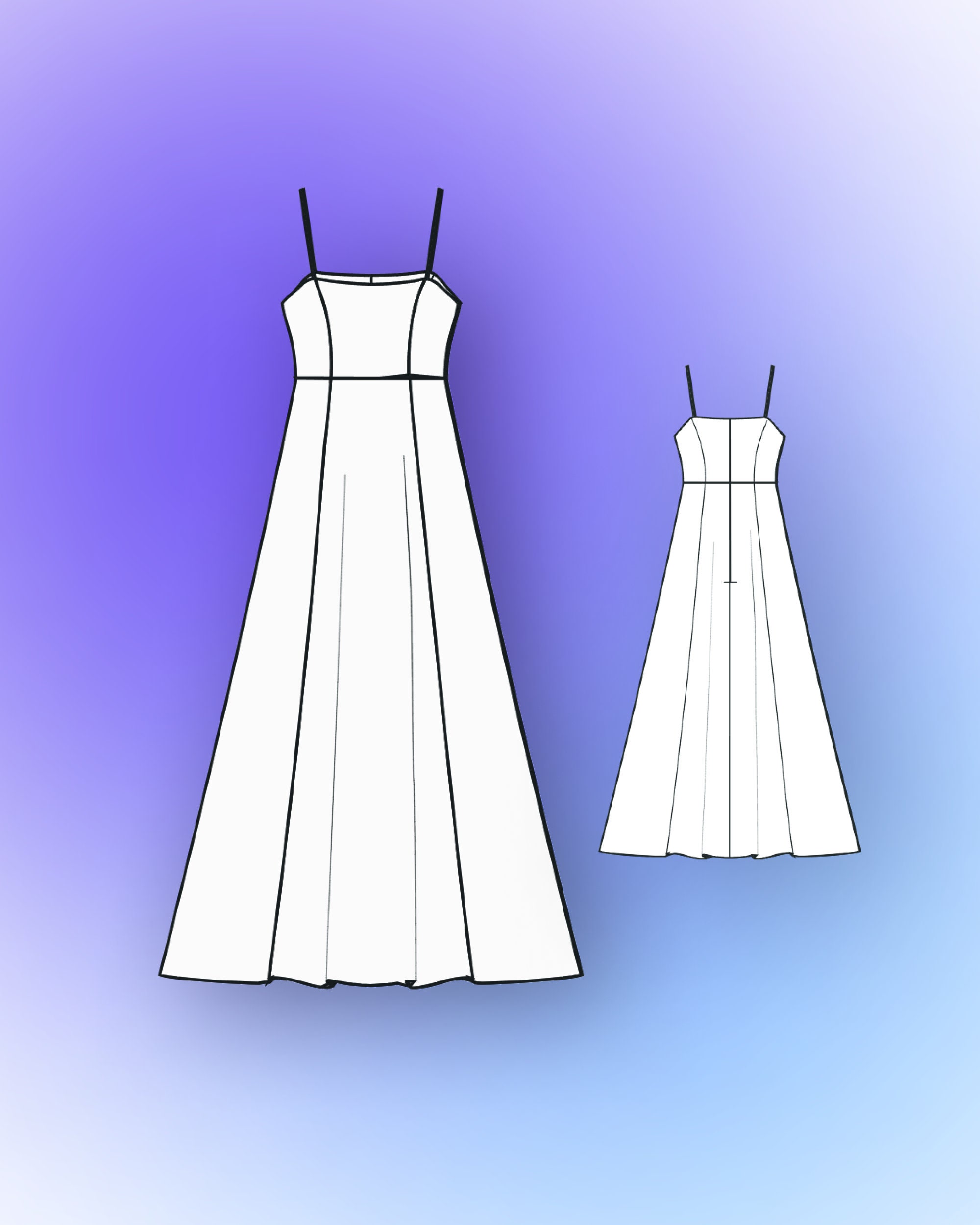 Elegant Slit Dress Pattern PDF Sewing Tutorial for a Prom - Etsy