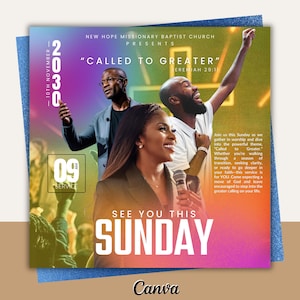 Sunday Service Flyer Template, Church Revival Flyer Template, Editable Canva Design, Worship Event, Church Event Flyer, Digital Download
