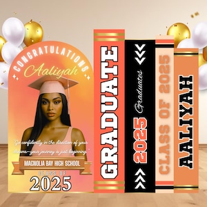 Custom Graduation Decor, Graduation Books Editable Canva, Graduate Panel Board, Grad Arch Foam Board, Backdrop Banner Prom Homecoming Arch