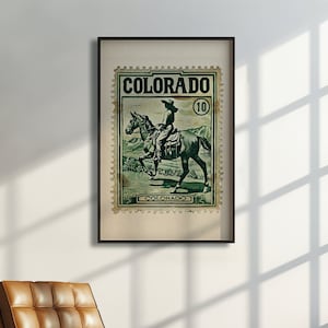 Vintage Colorado Stempel Wand Kunst Western Cowgirl Druck Rustikale Wohnkultur
