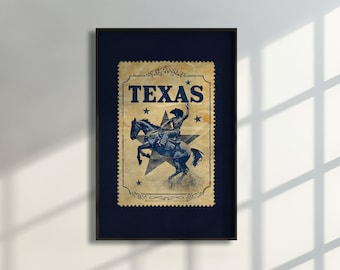 Vintage Texas Rodeo Art Print: Retro Cowgirl Western Decor