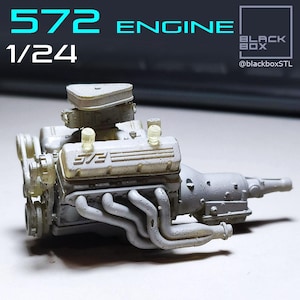 Unleash the Beast! 1/24 Scale 572ci Big Block Engine Model Kit - Resin Printed - Customize Your Build!